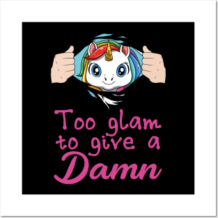 Cute Unicorn Funny Saying Pretty Rainbow Colors Fairytale Posters and Art